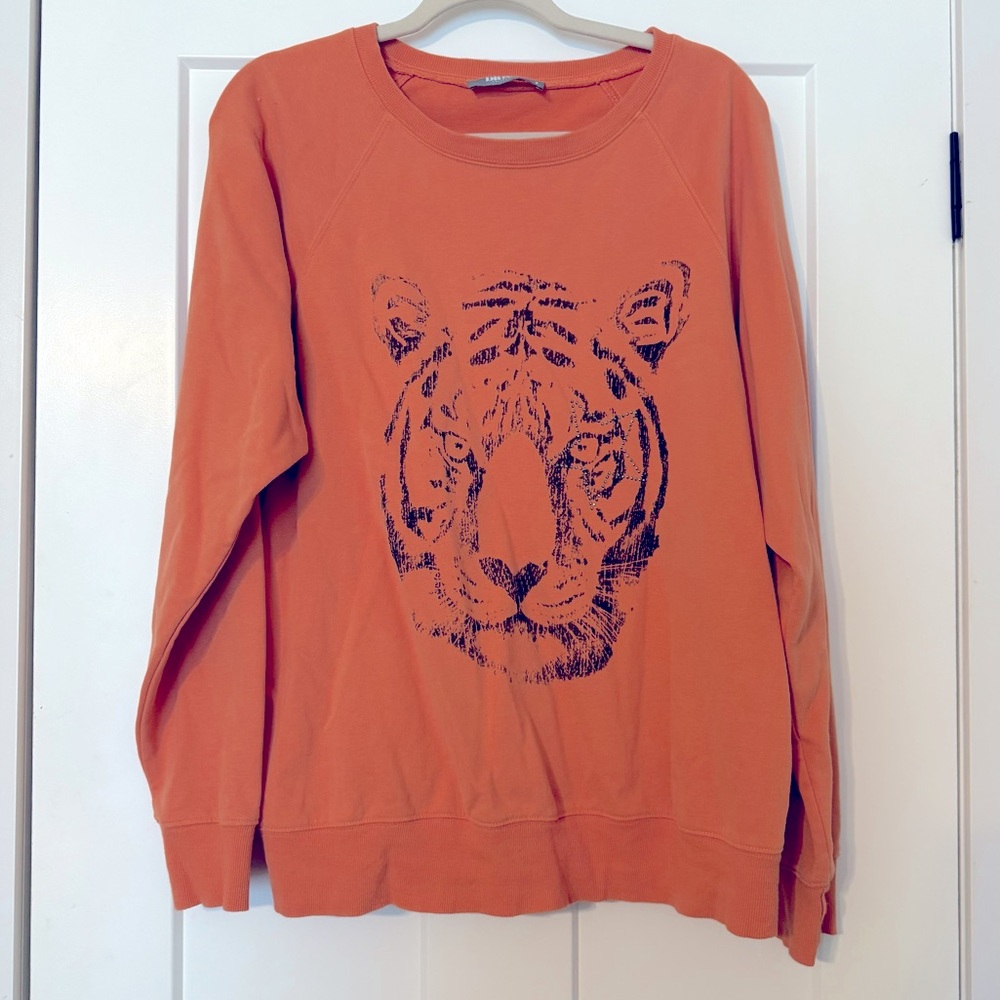 Blue B | Women’s Small Orange Tiger Graphic Sweatshirt